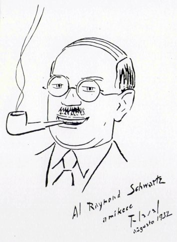 Karikaturo de
                  Schwartz fare de Laval en 1932